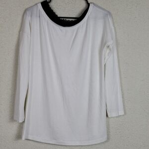 Milan kiss white 3/4 sleeve top size medium